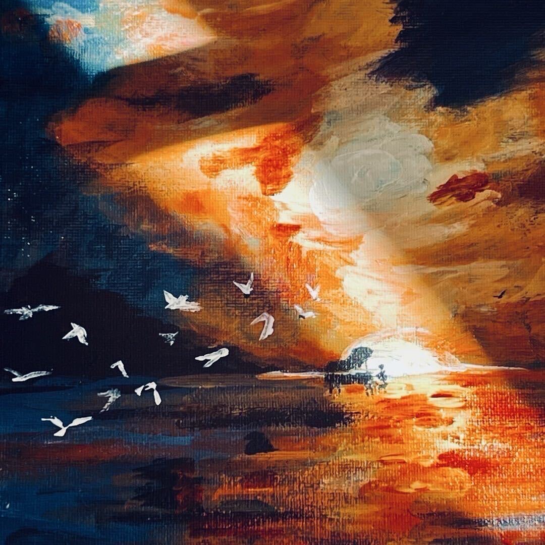Misty Sun (painting by herself)